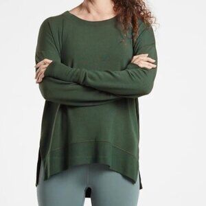 Athleta Coaster Luxe Sweatshirt in Seaweed Snack Green, size Small